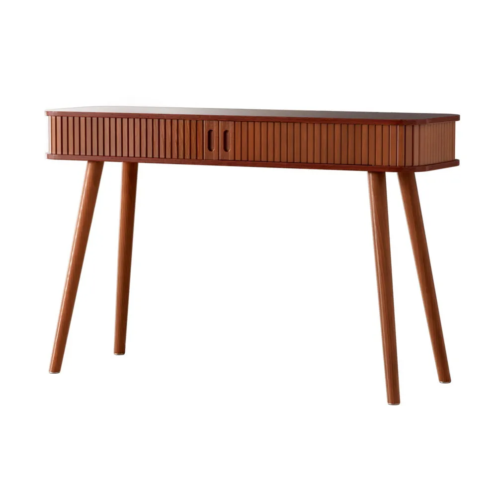 120cm Artiss Console Table 2 Drawers - Walnut
