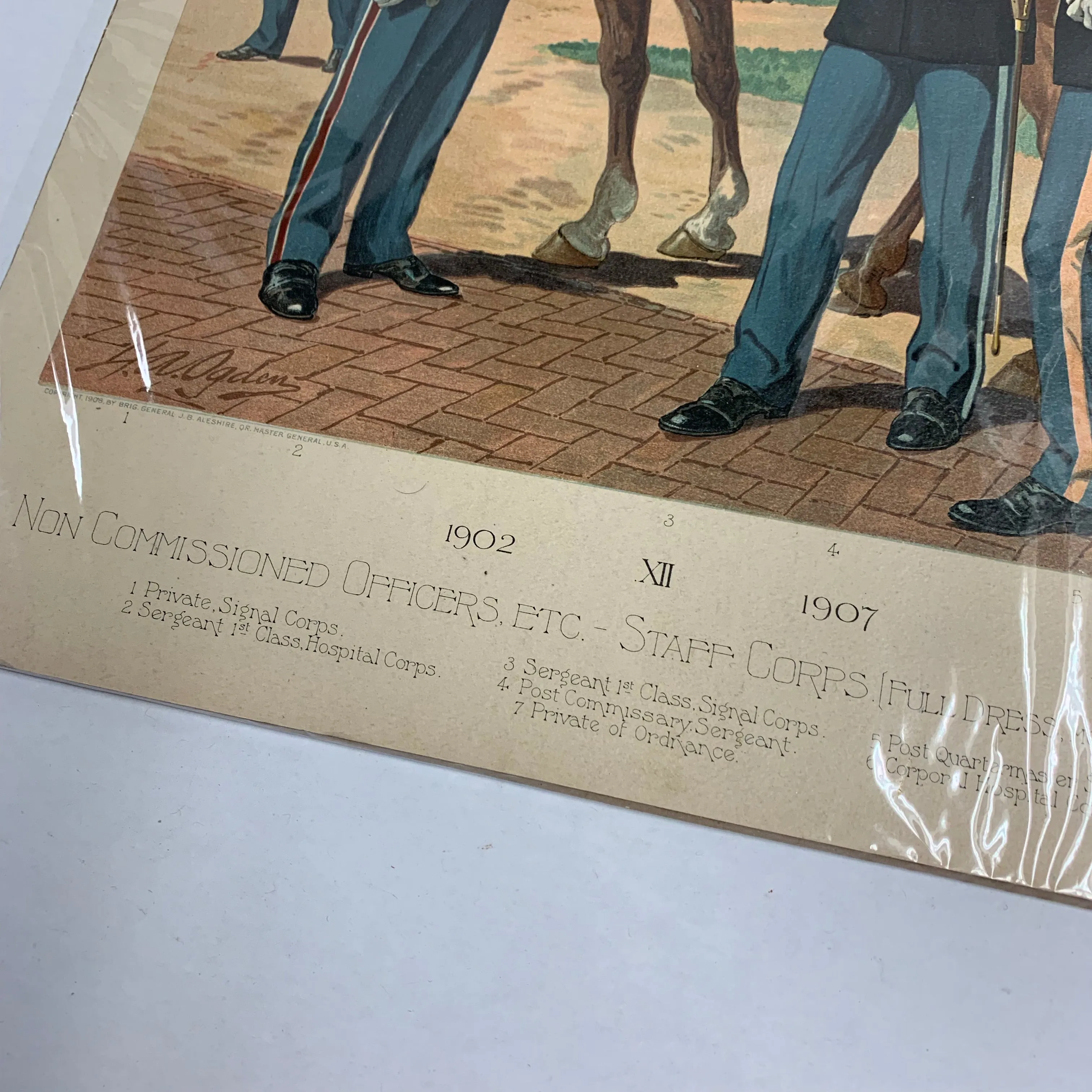 1908 H.A. Ogden Non Commissioned Officers 1902-1907 Illustrated Plate, American Military Uniforms