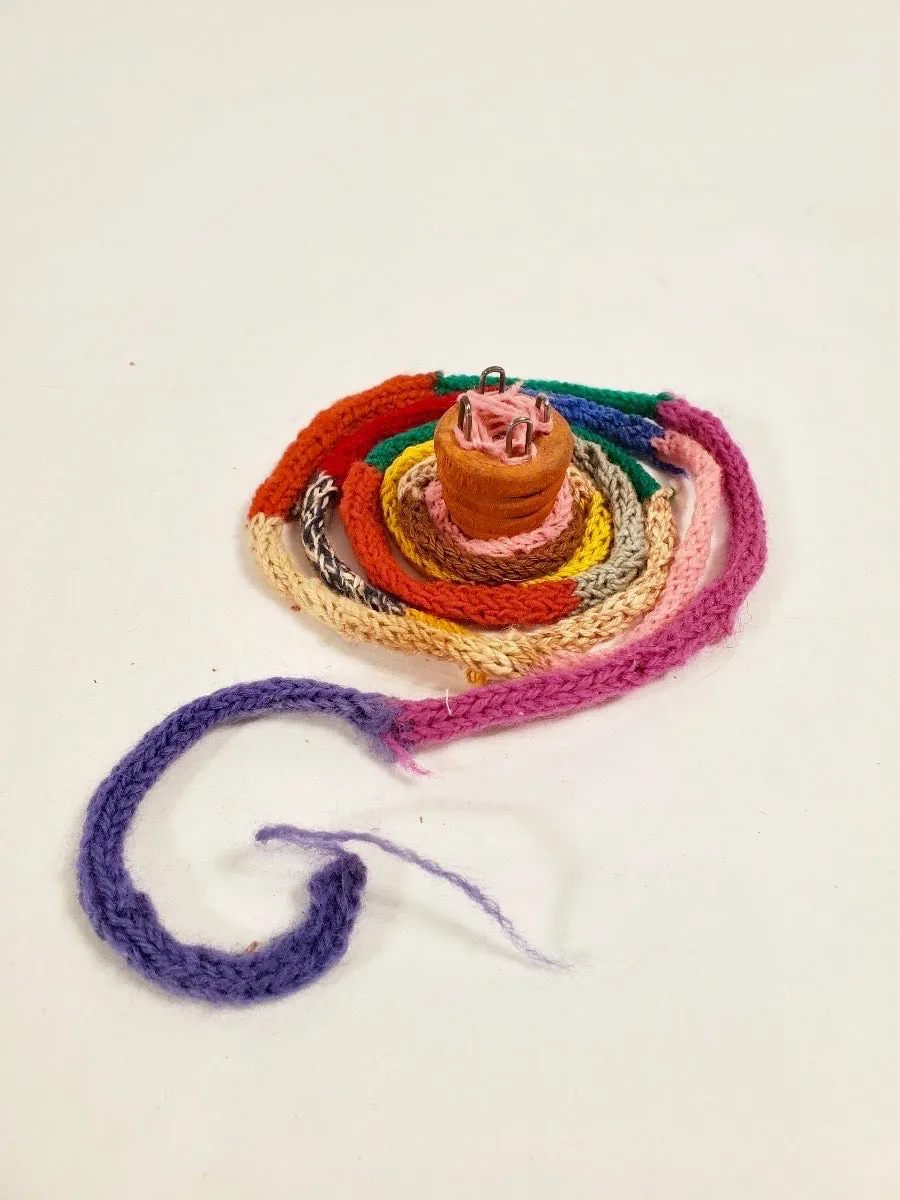 1920's Antique KNITTING SPOOL OUTFIT Children's Game, Nearly Complete