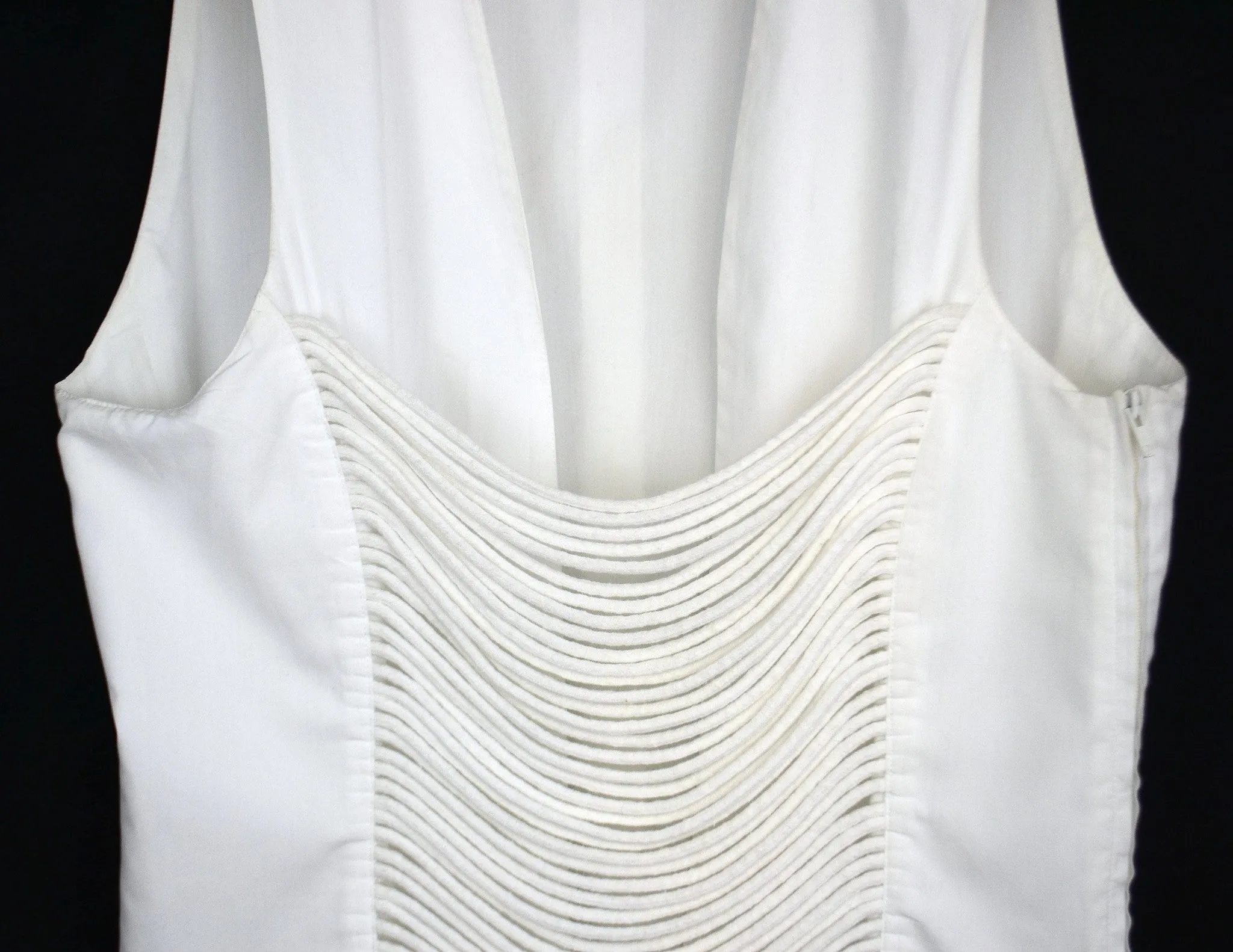1992 Tailored Sleeveless Top with Open Laced Front