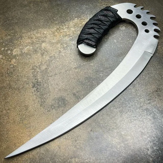 2 PC Chronicles Of Riddick Dagger Saber Claws Fixed Blade Knife w/ Stand Silver
