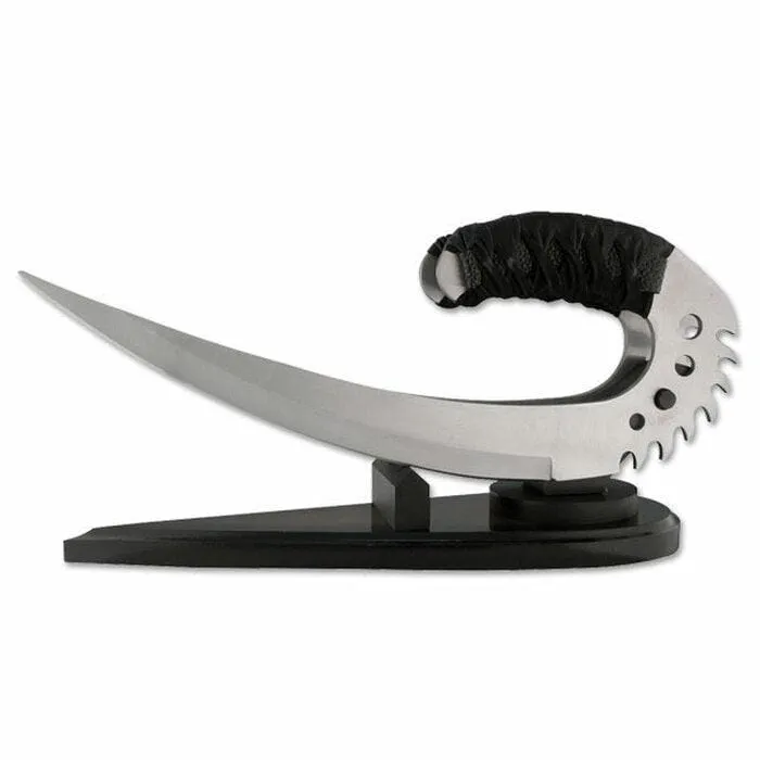 2 PC Chronicles Of Riddick Dagger Saber Claws Fixed Blade Knife w/ Stand Silver