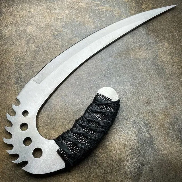 2 PC Chronicles Of Riddick Dagger Saber Claws Fixed Blade Knife w/ Stand Silver