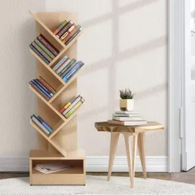 7-Tier Tree Bookshelf, Freestanding, Oak - Artiss