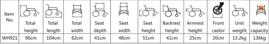 Aluminum Transport Wheelchair - (WH921)