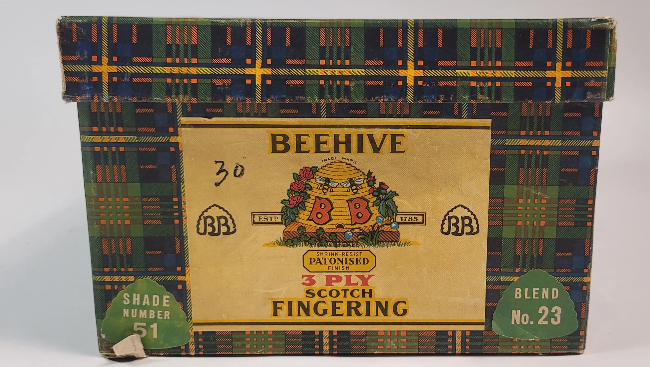 Antique, Original BEEHIVE Wool Yarn BOX ONLY, Vintage Fashion, Notions, Knitting