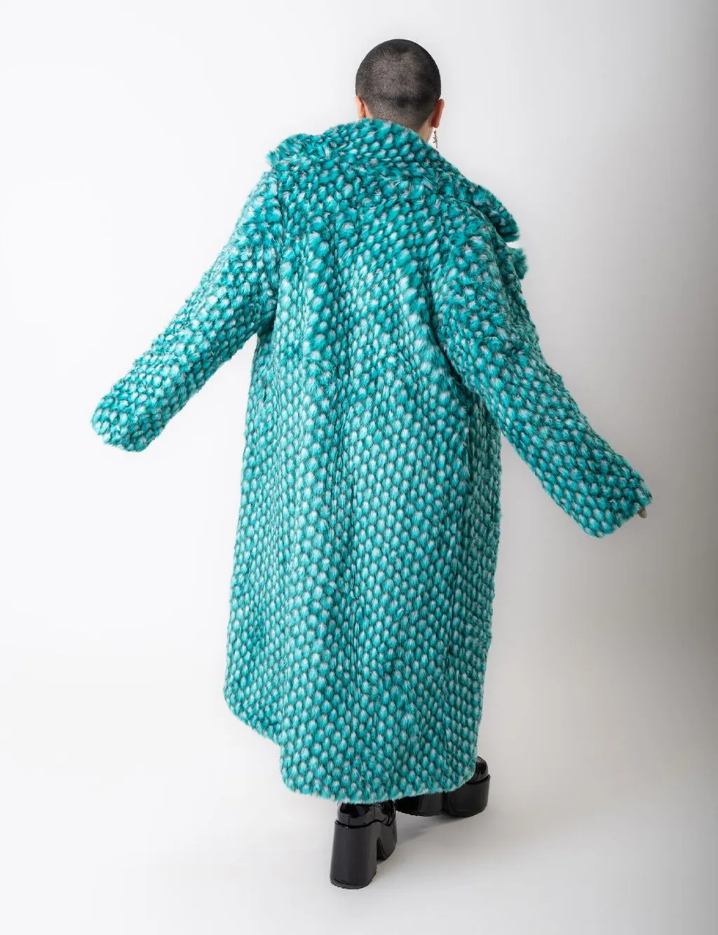 AQUA MERMAID FAUX FUR JACKET - LONG LENGTH ✰ MADE 4 U ✰