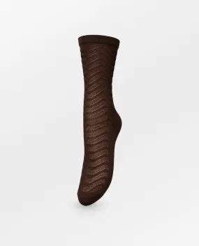 Beck Sondergaard Mina Fudge Brown Glitter Socks