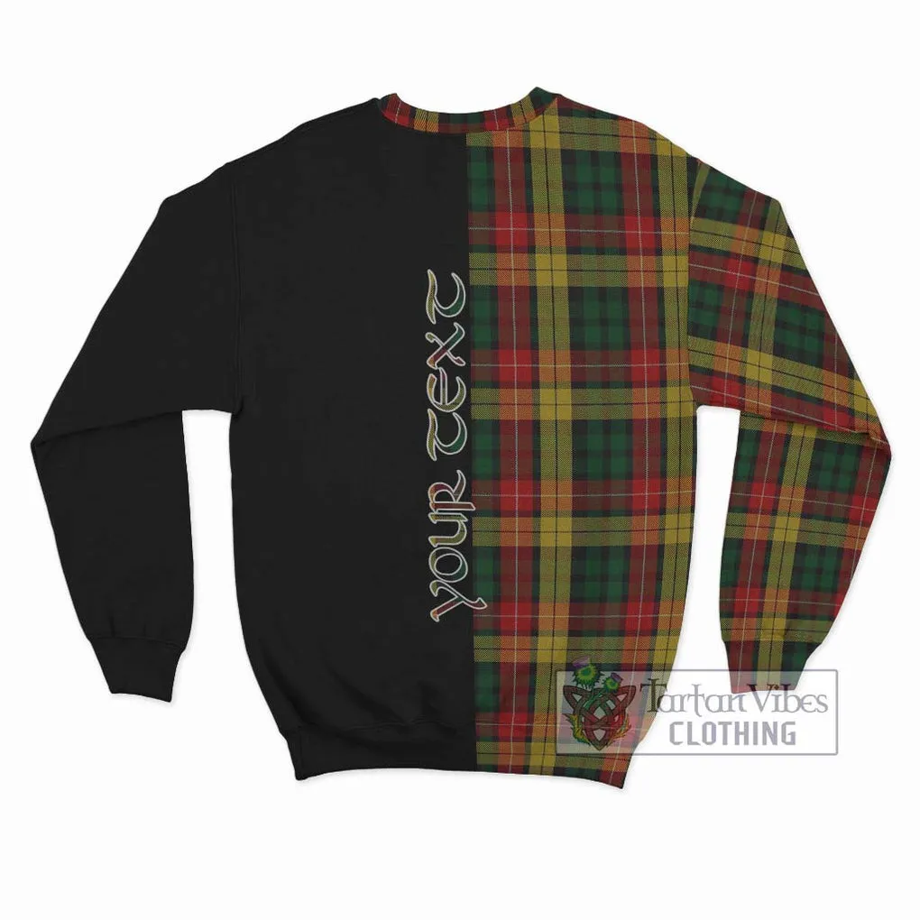 Buchanan Tartan Sweatshirt with Family Crest and Half Of Me Style