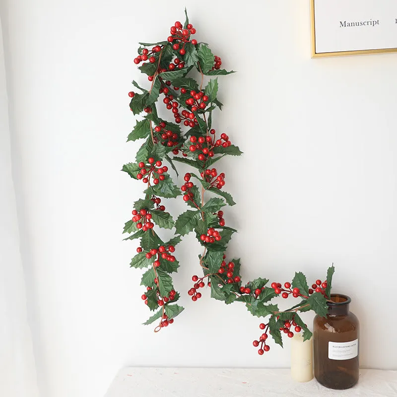 Bulk 70" Christmas Berry Rattan Garlands String Wholesale