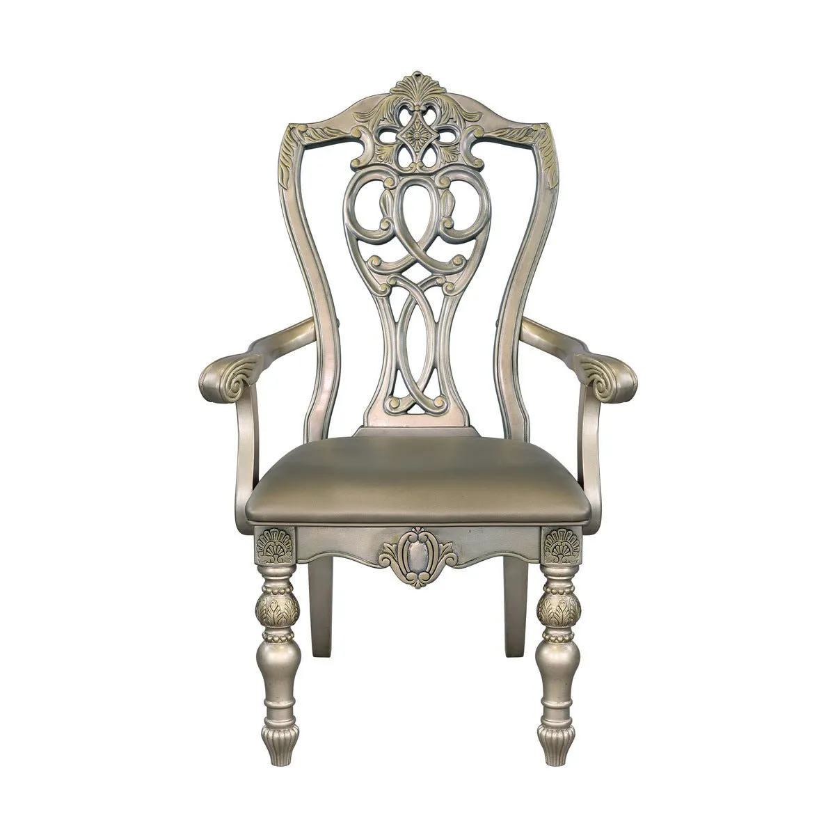 Catalonia Platinum Gold Arm Chair - Set of 2