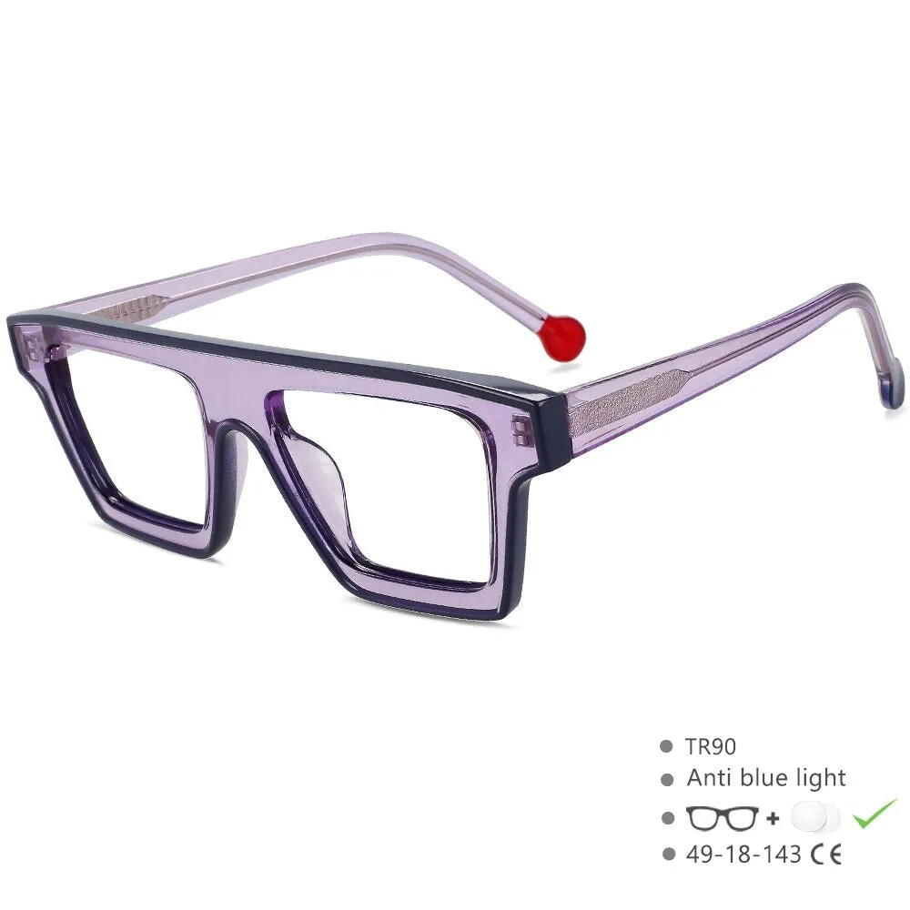 CCspace Unisex Full Rim Rectangle Cat Eye Acetate Eyeglasses 56012