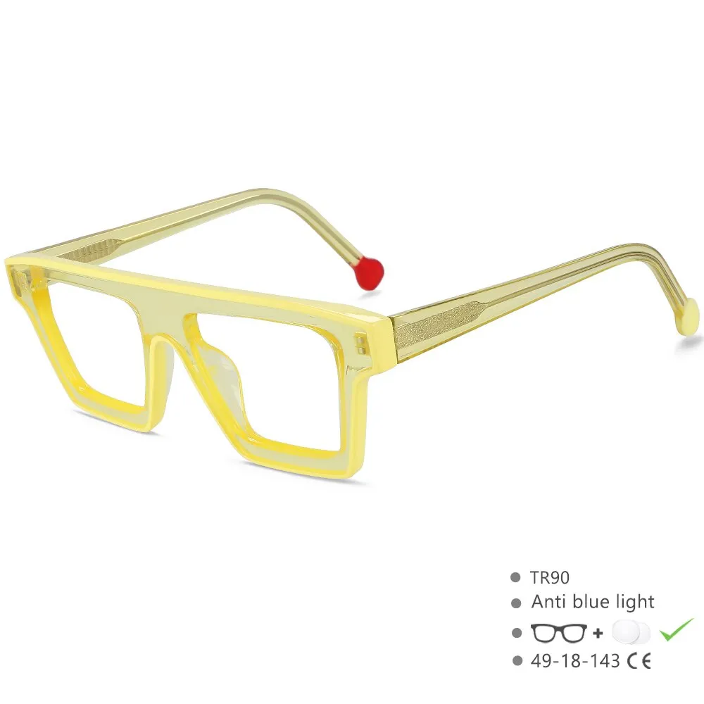 CCspace Unisex Full Rim Rectangle Cat Eye Acetate Eyeglasses 56012