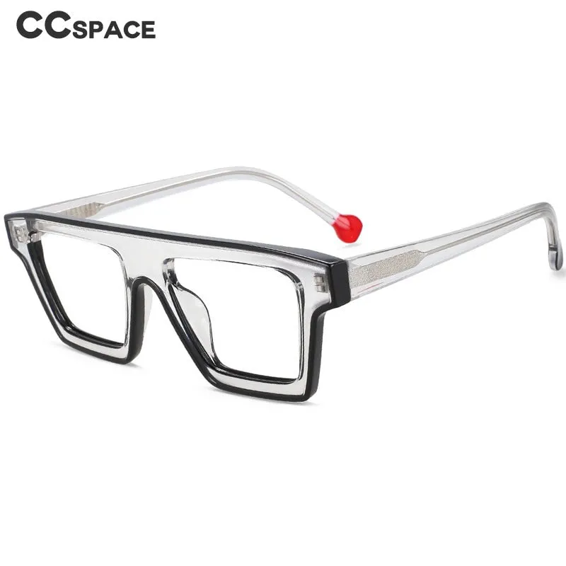 CCspace Unisex Full Rim Rectangle Cat Eye Acetate Eyeglasses 56012