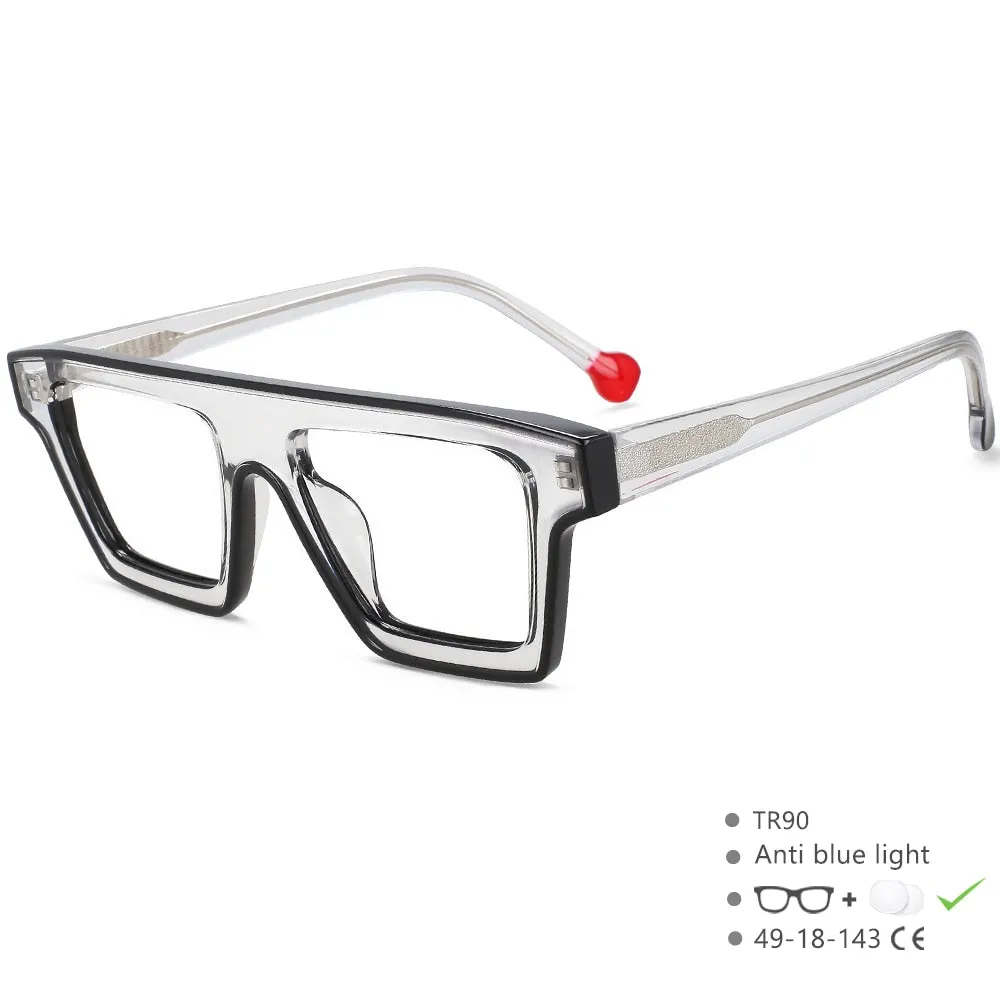 CCspace Unisex Full Rim Rectangle Cat Eye Acetate Eyeglasses 56012