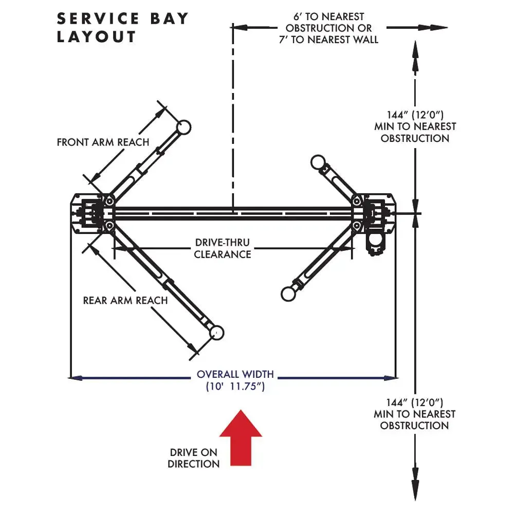 Challenger SA10 10K Symmetric/Asymmetric 2-Post Car Lift