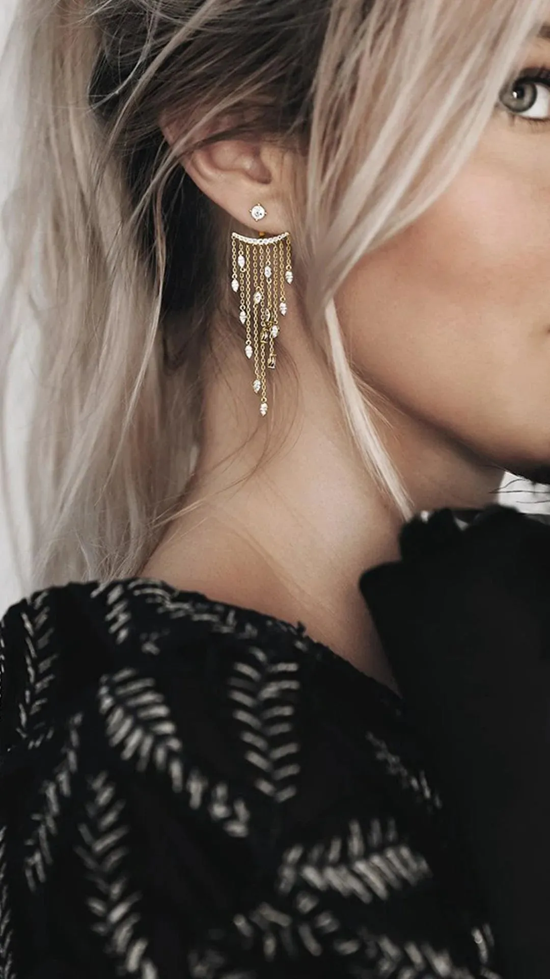 Chandelier Gold Plating Ear Jacket