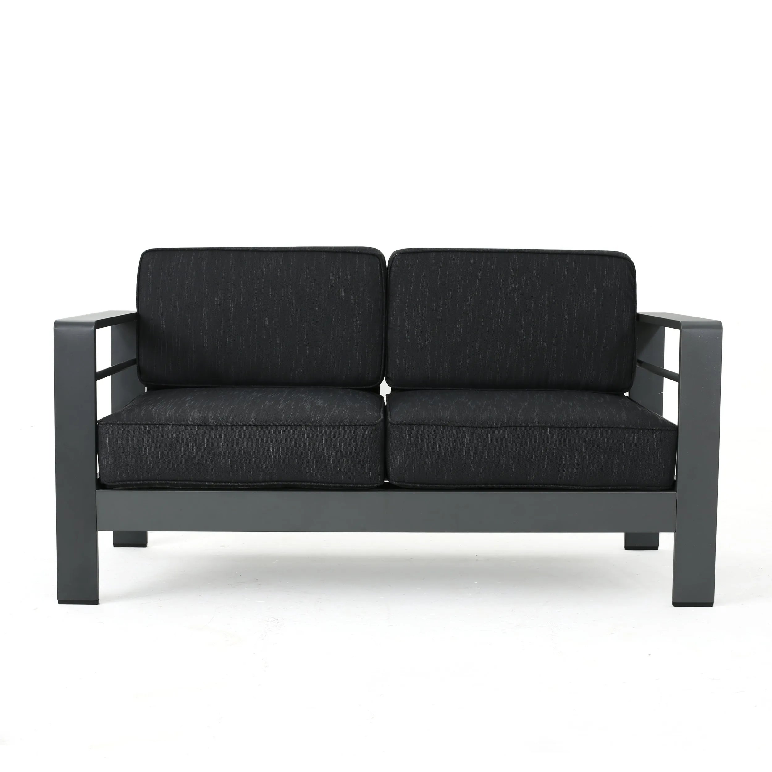 Cherie Outdoor 4 Seater Aluminum Chat Set with Fire Pit