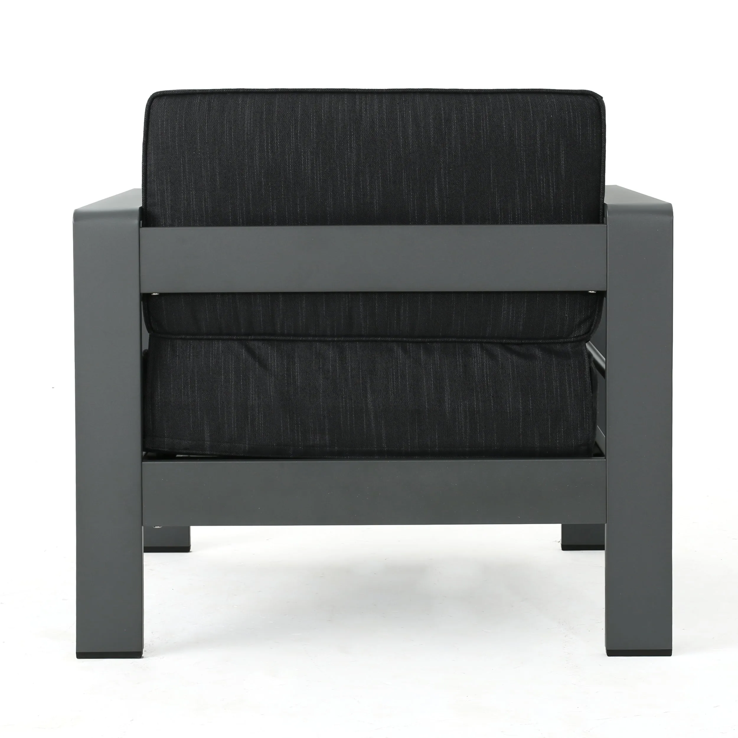 Cherie Outdoor 4 Seater Aluminum Chat Set with Fire Pit