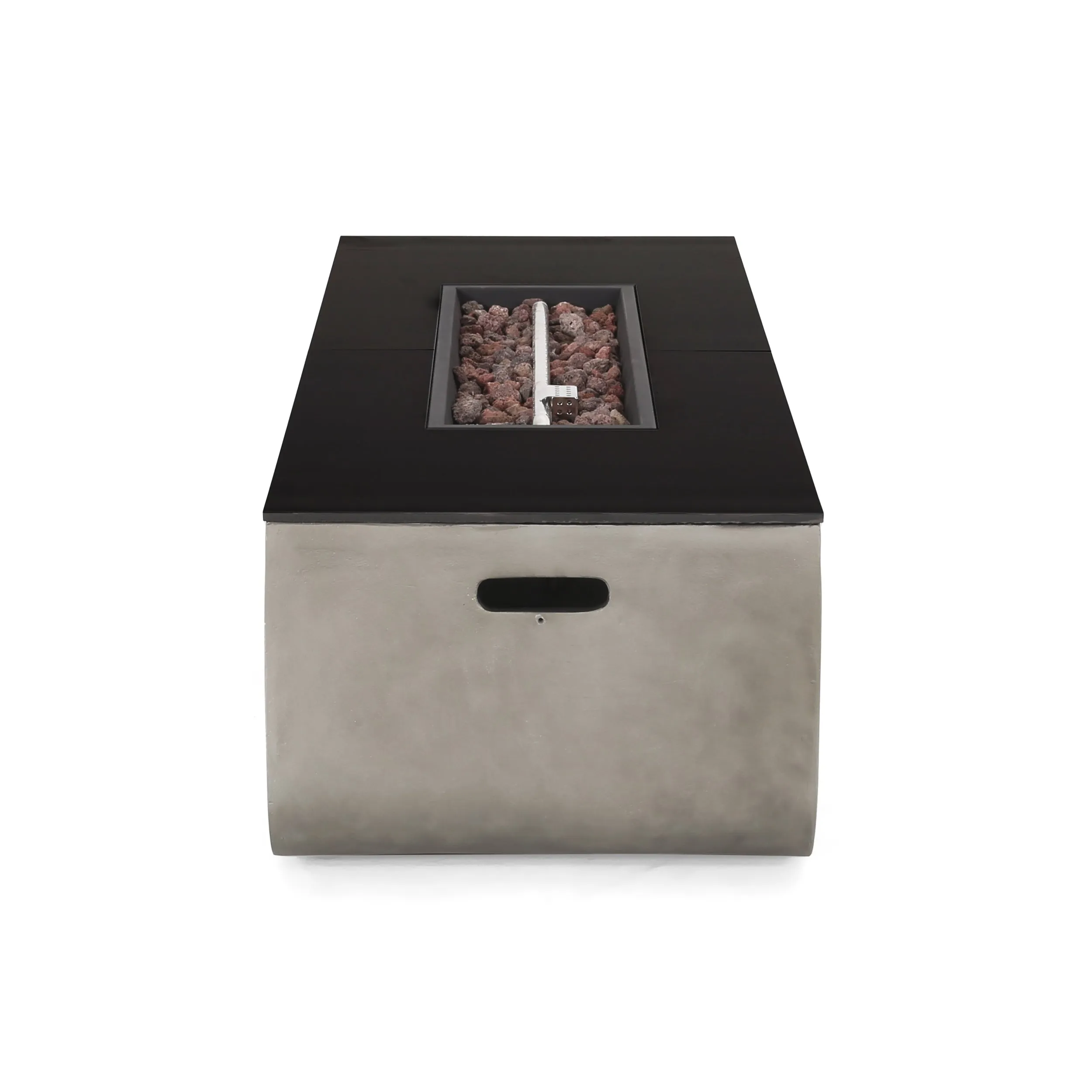 Cherie Outdoor 4 Seater Aluminum Chat Set with Fire Pit
