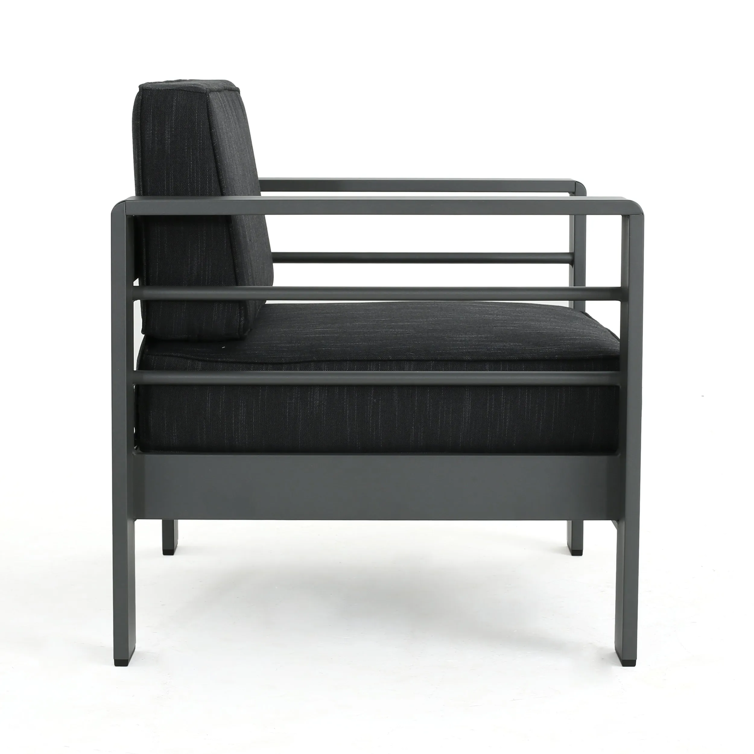 Cherie Outdoor 4 Seater Aluminum Chat Set with Fire Pit