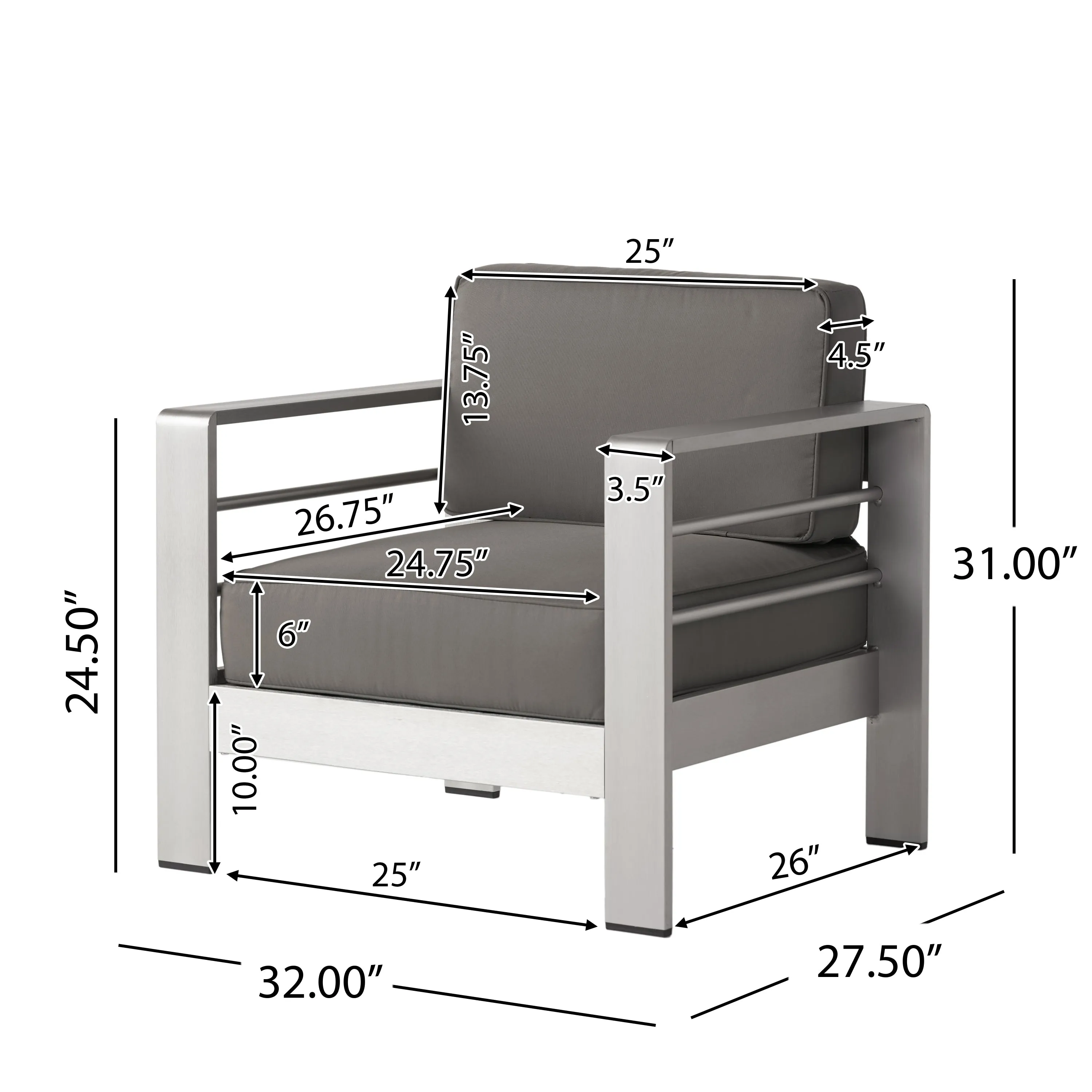 Cherie Outdoor 4 Seater Aluminum Chat Set with Fire Pit