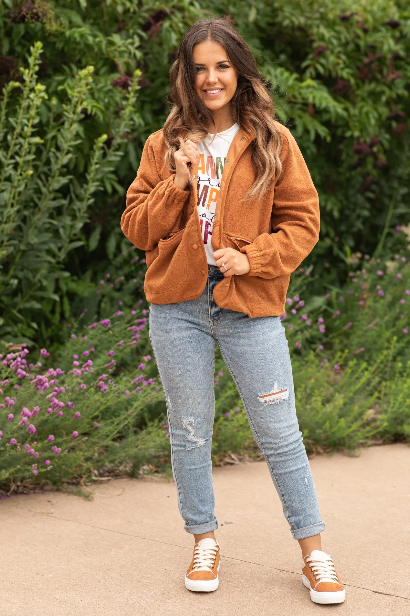 Cinnamon Full Zip Sherpa Jacket