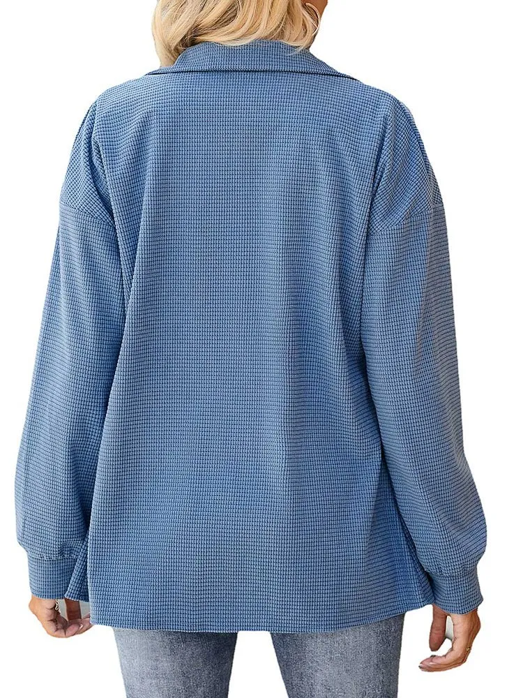 Coats Corduroy Solid Button Cardigan Coat for Women