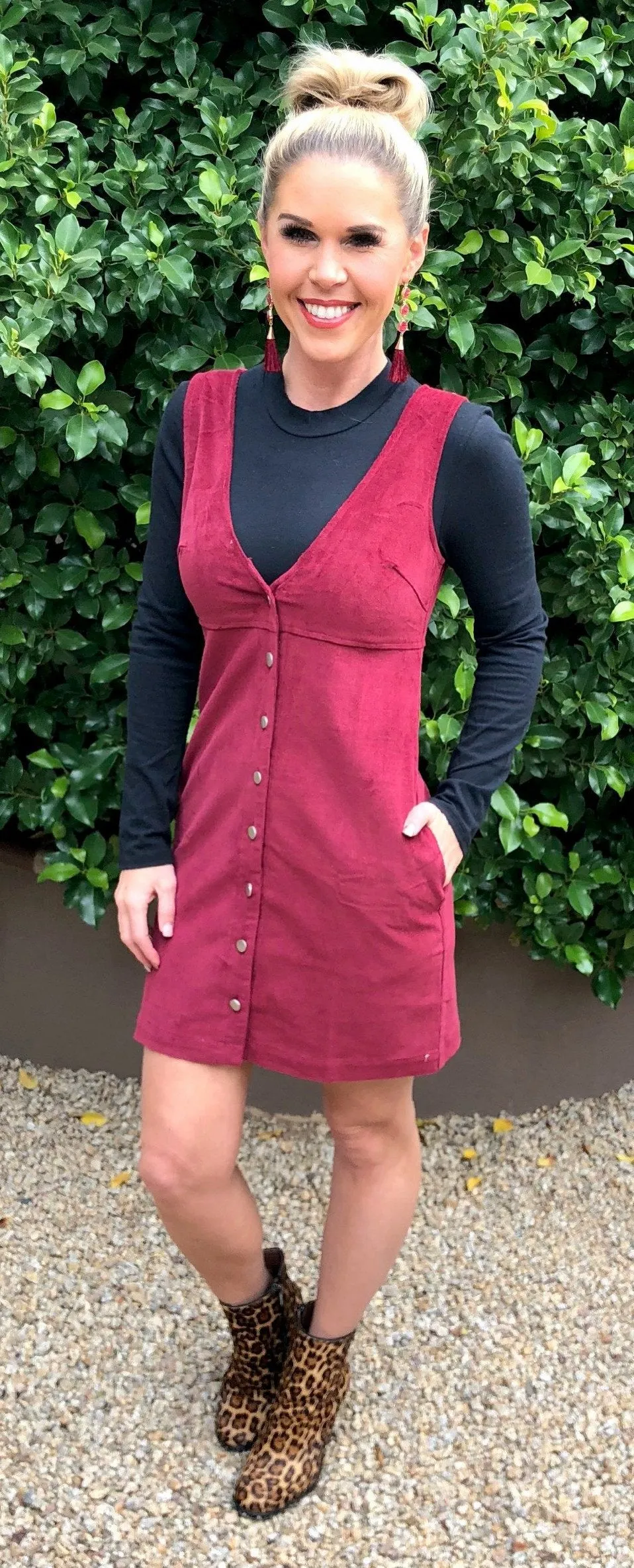 Corduroy Button Up Pocket Dress