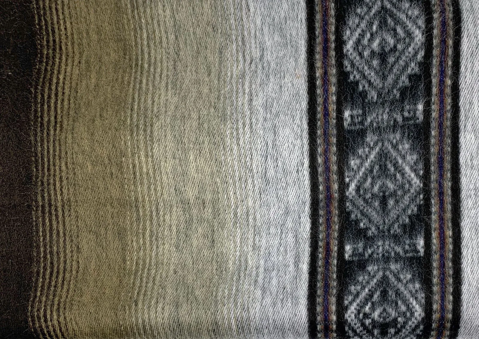 Cubi - Lightweight Baby Alpaca Wool Collared Unisex Poncho Pullover - Gray/Brown