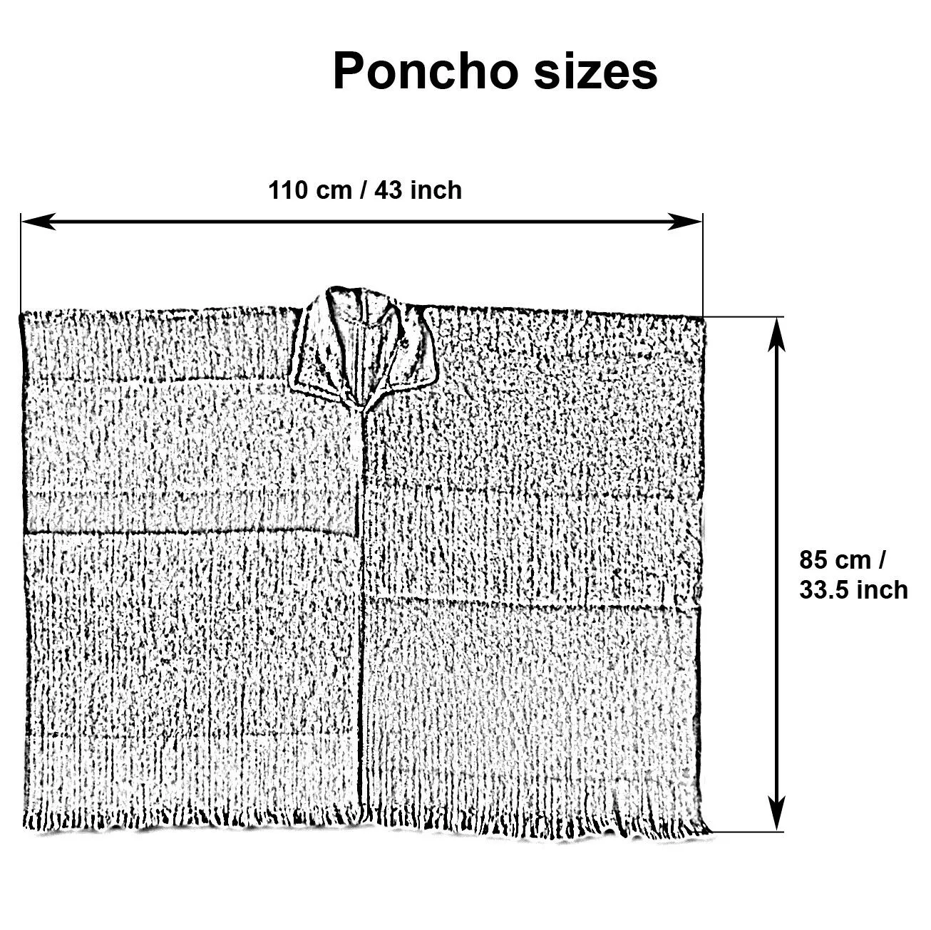 Cubi - Lightweight Baby Alpaca Wool Collared Unisex Poncho Pullover - Gray/Brown