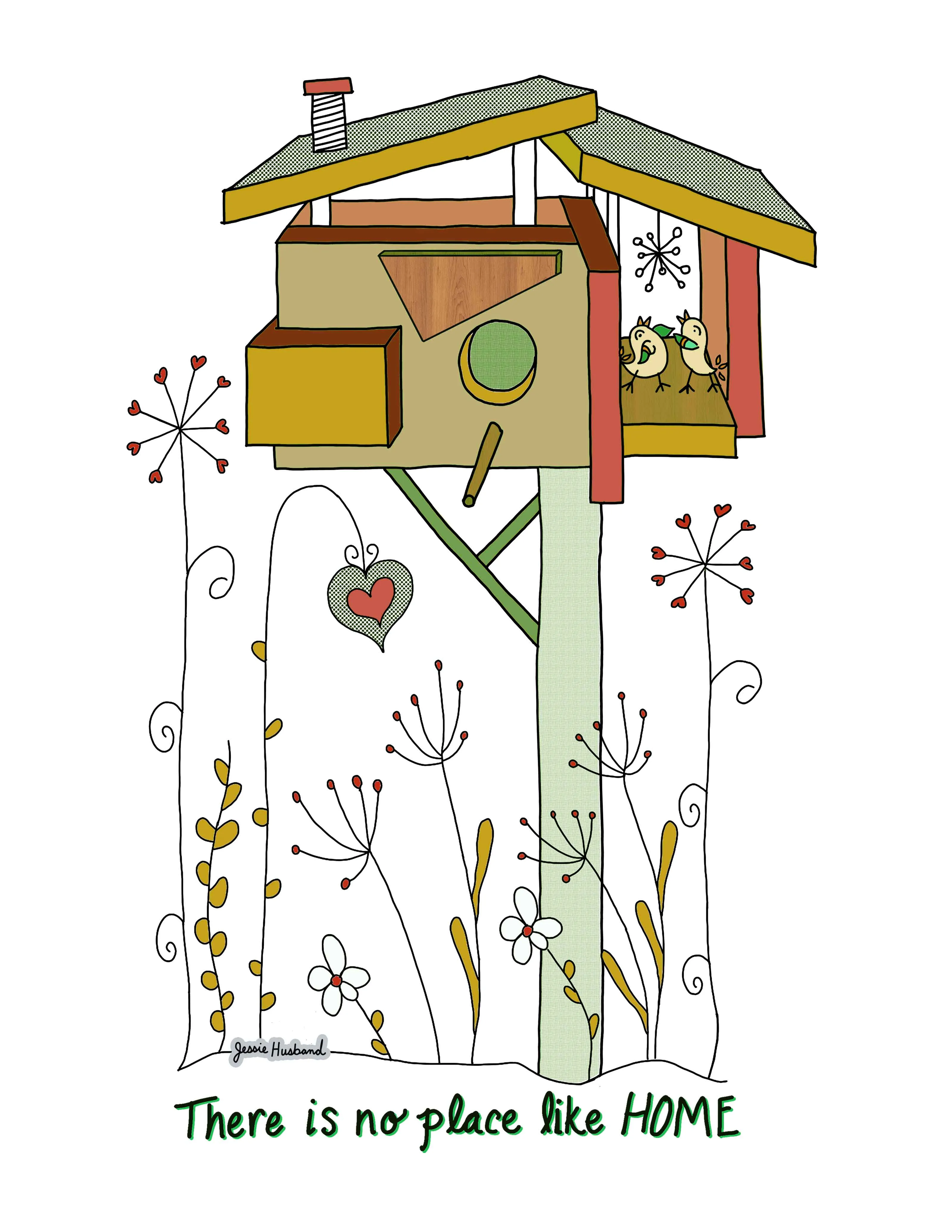 Custom Housewarming Art, birdhouse, modern, love, There is no place like home, Custom plaque, Home