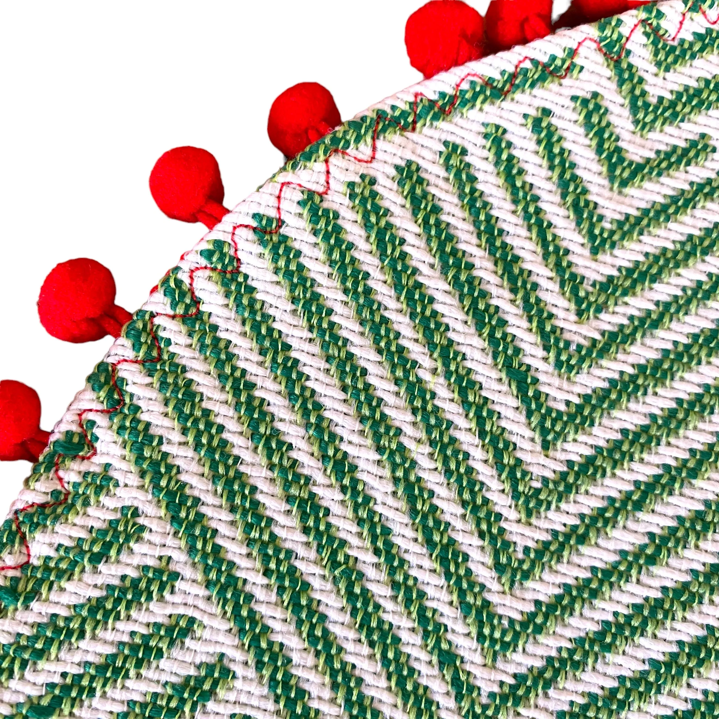 Exclusive Green & White Striped 14" Mini Tree Skirt