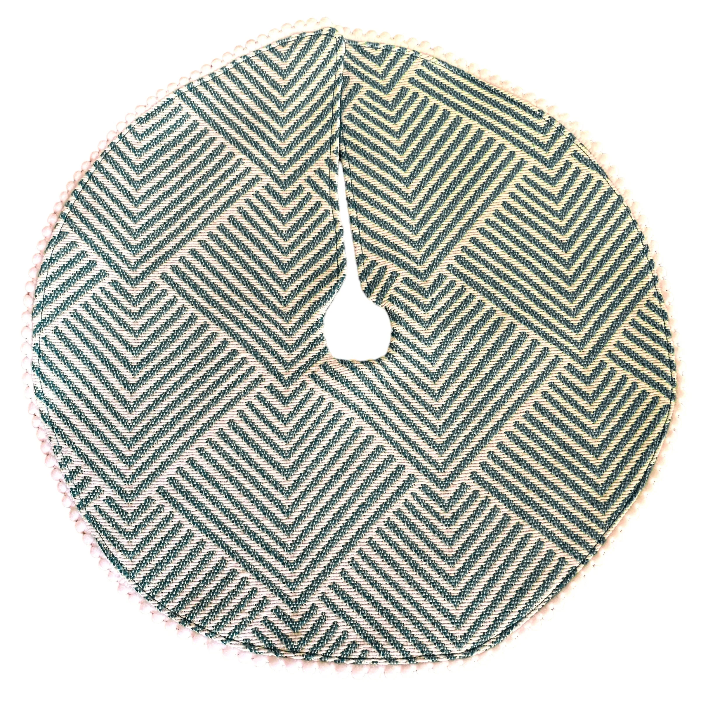 Exclusive Green & White Striped 14" Mini Tree Skirt