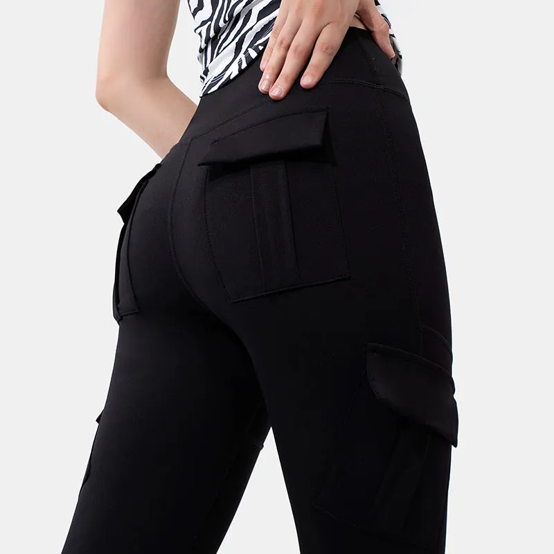 Flytonnshop avant garde dress to impress New Wide-Leg Pants Tight Nude Hip Lifting Overalls Flared Pants High Waist Micro-Pull Yoga Trousers