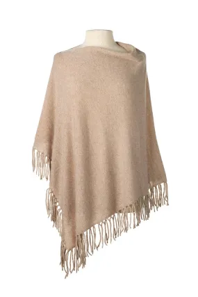 Fringed Poncho - Oatmeal