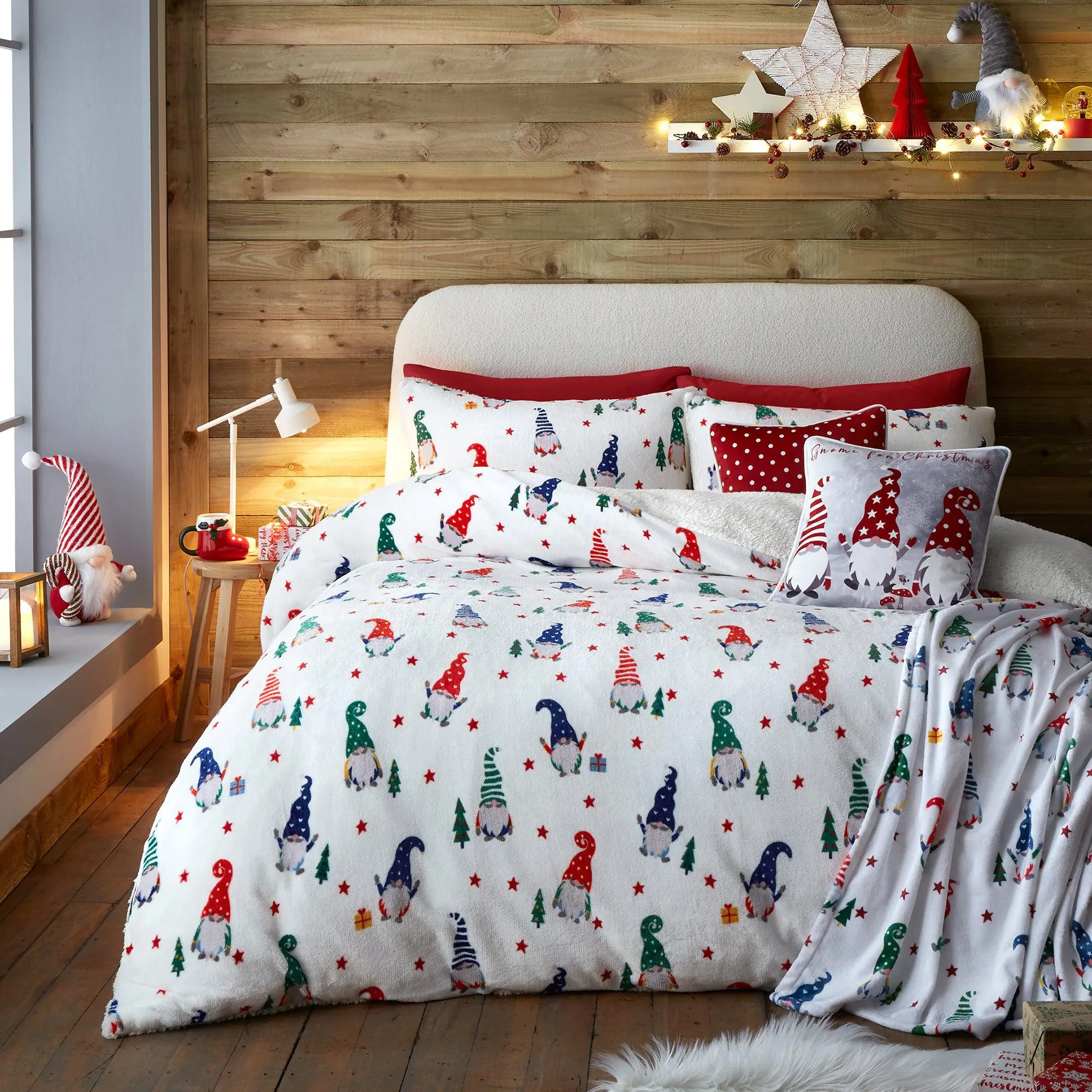 Fusion Festive Gonks Duvet Cover Set - Red
