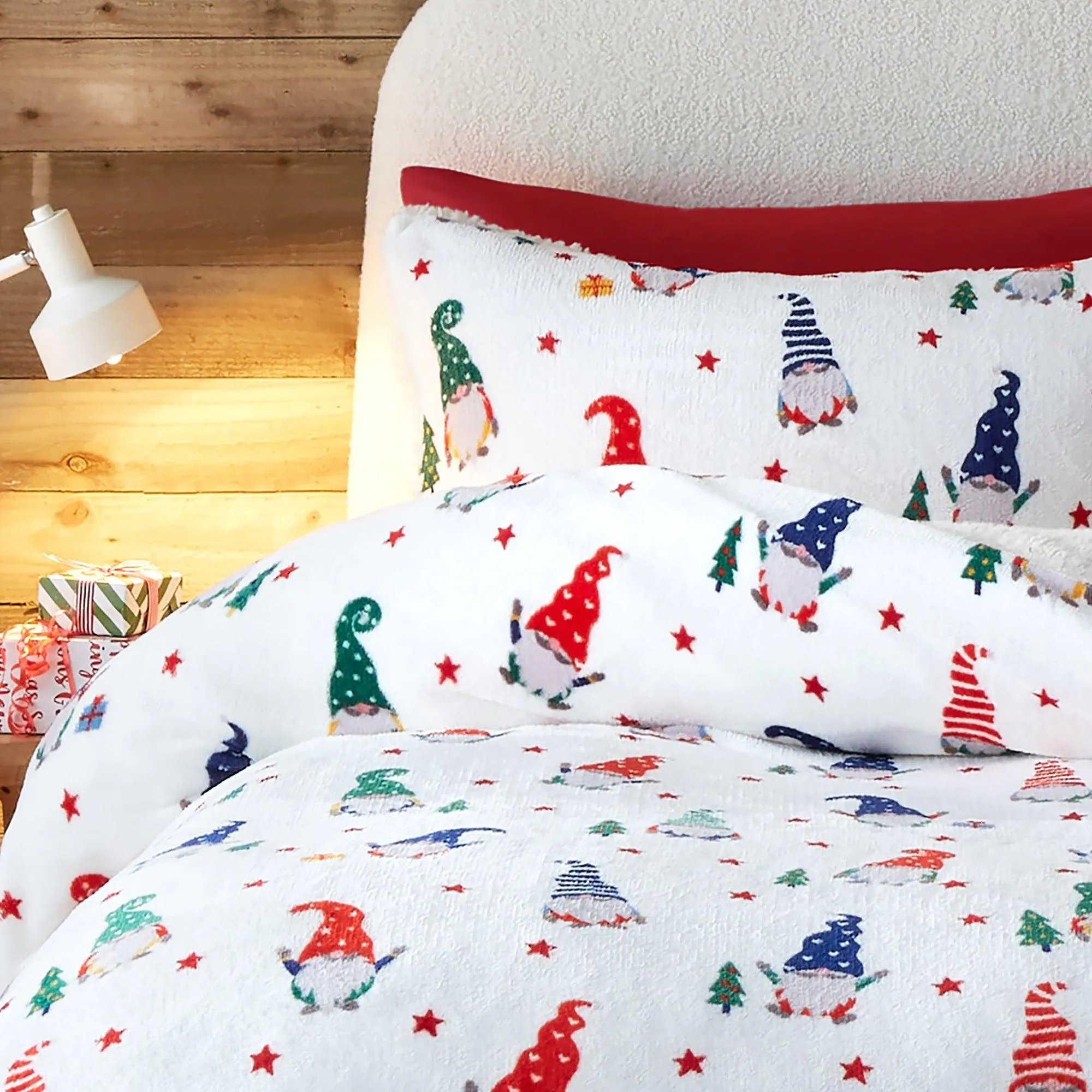 Fusion Festive Gonks Duvet Cover Set - Red