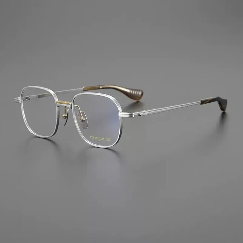 Gatenac Unisex Full Rim Square Titanium Eyeglasses Gxyj1086