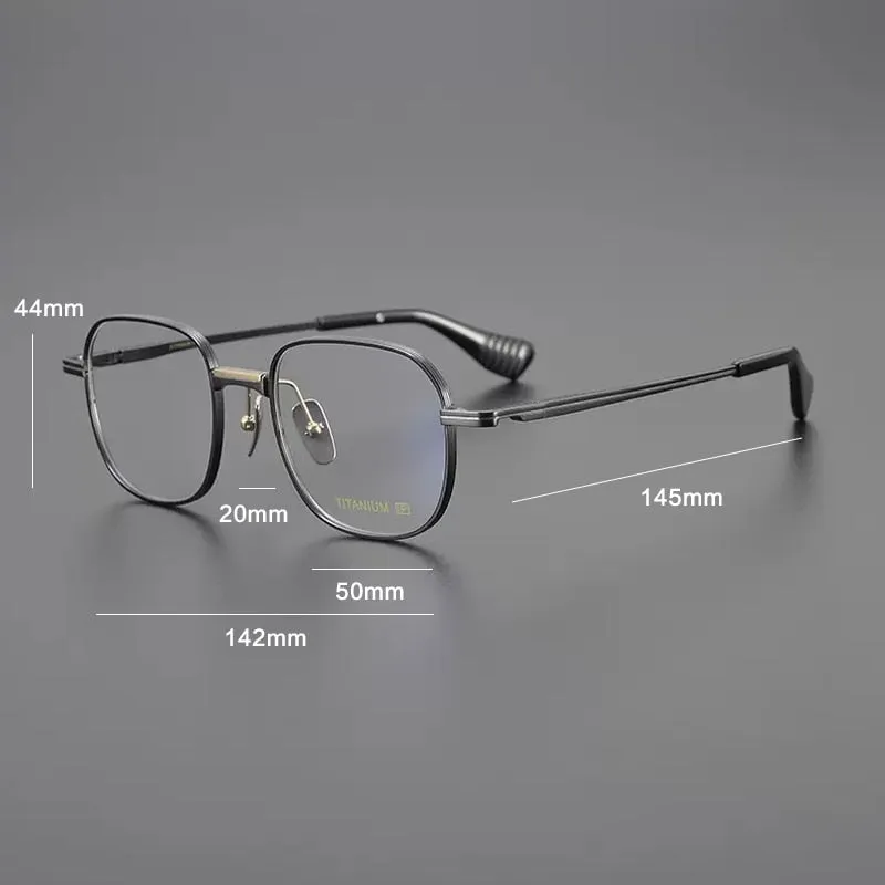 Gatenac Unisex Full Rim Square Titanium Eyeglasses Gxyj1086