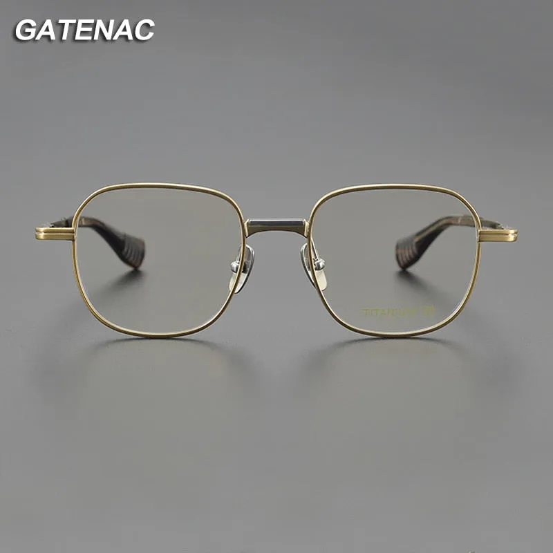 Gatenac Unisex Full Rim Square Titanium Eyeglasses Gxyj1086