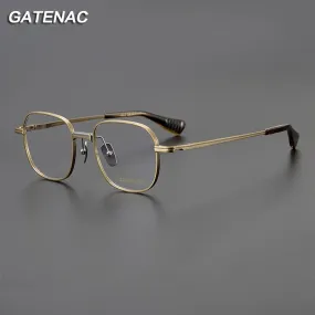 Gatenac Unisex Full Rim Square Titanium Eyeglasses Gxyj1086