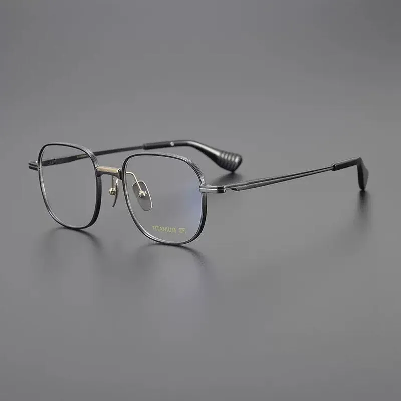 Gatenac Unisex Full Rim Square Titanium Eyeglasses Gxyj1086