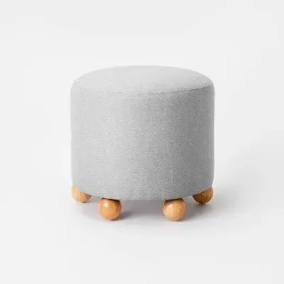Havenstone Upholstered Ottoman with Ball Feet Gray - Threshold designed with