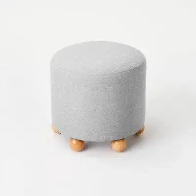 Havenstone Upholstered Ottoman with Ball Feet Gray - Threshold designed with