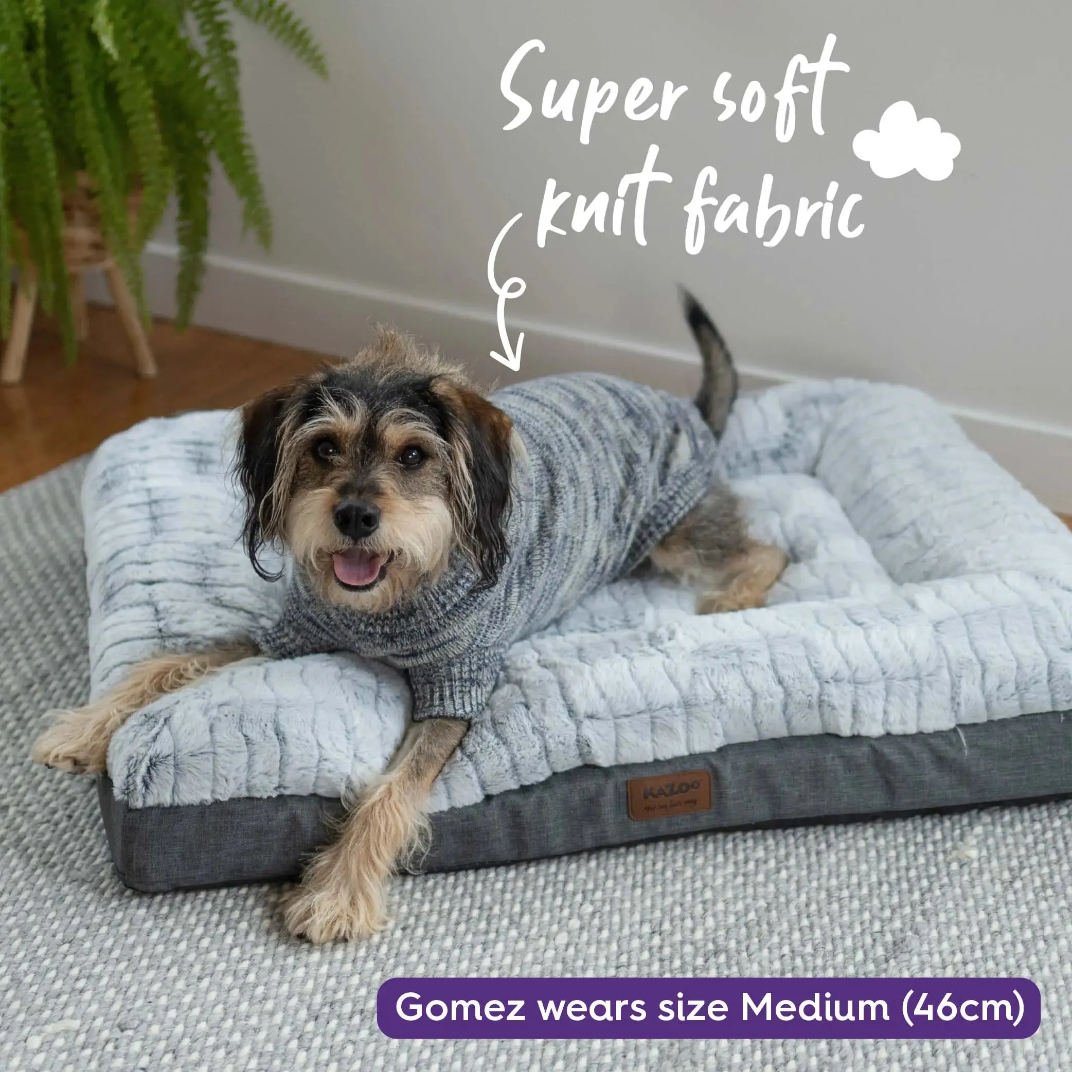 Hazy Grey Roll Neck Dog Jumper