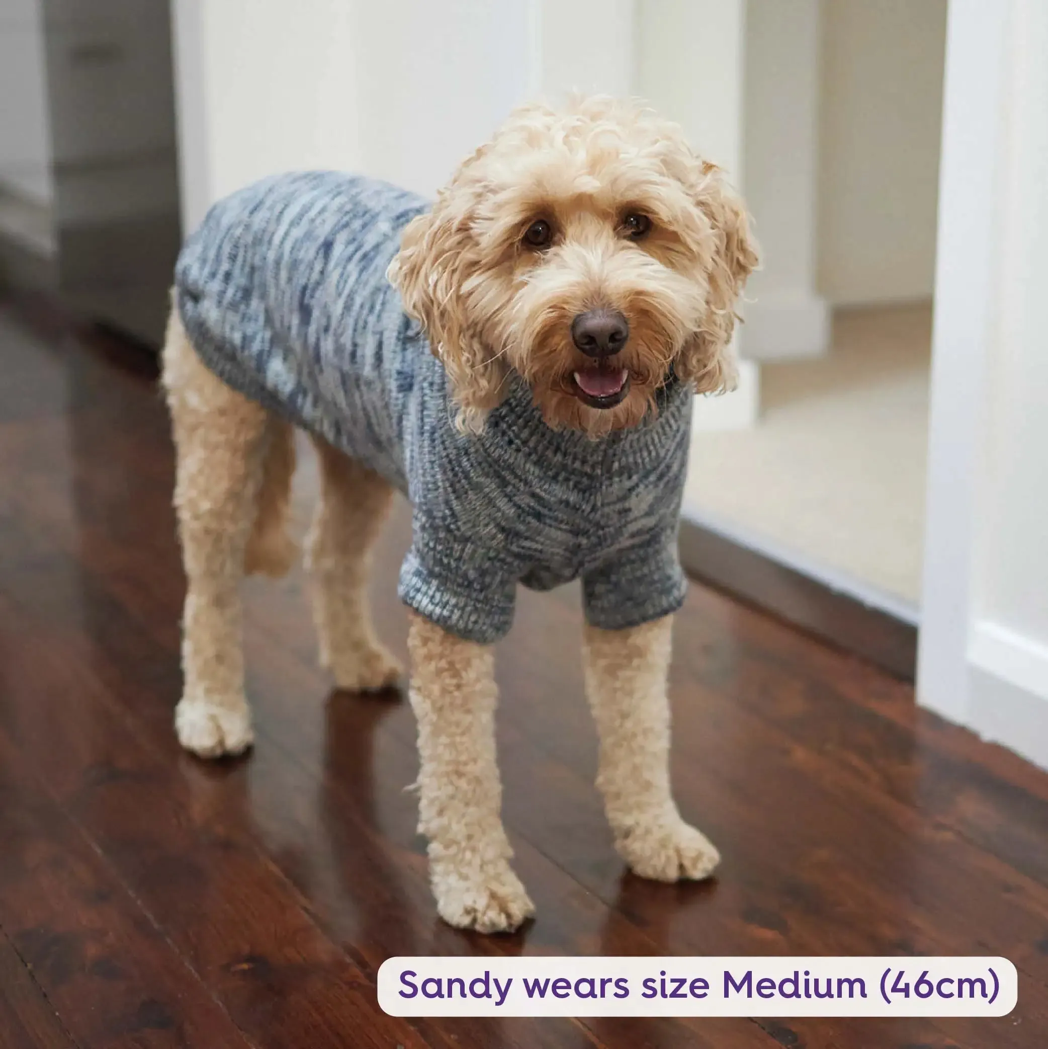 Hazy Grey Roll Neck Dog Jumper