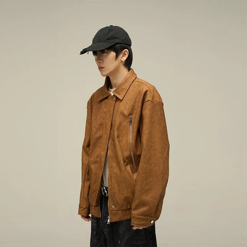 Hazy Zip Pocket Faux Leather Jacket