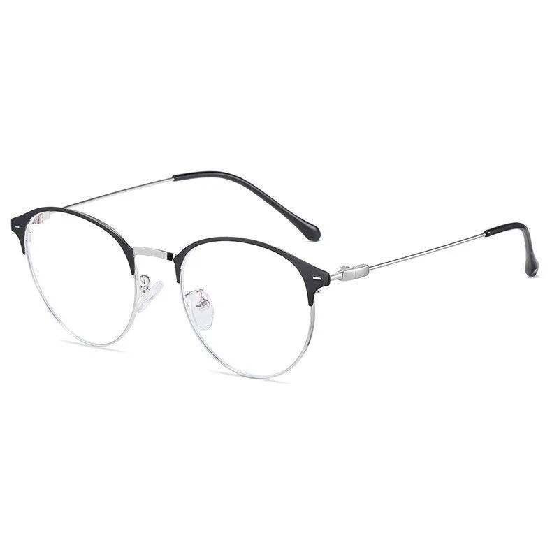 Hotony Unisex Full Rim Round Browline Acetate Alloy Eyeglasses Zy9811