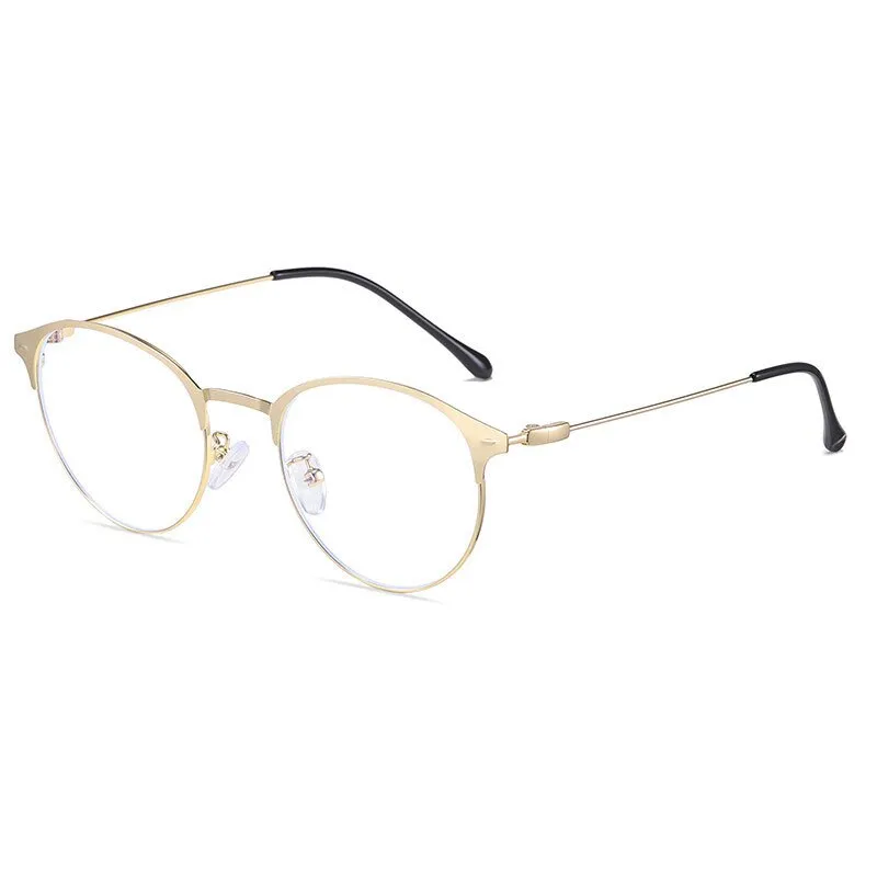 Hotony Unisex Full Rim Round Browline Acetate Alloy Eyeglasses Zy9811